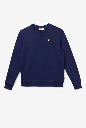 FILA Kieve Sweatshirts Navy,Womens Clothing | CA.UQXLZC273